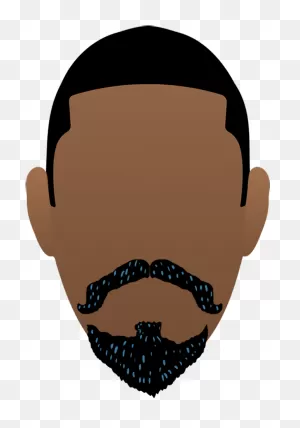 Goatee Drawing Man Half Face Banner Black And White - Shaving ClipartFlare.com 
