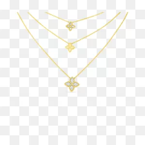 18K Gold & Diamond 3 Drop Flower Necklace