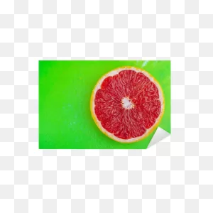 Fresh Grapefruit On Green Background And High Contrast Sticker ClipartFlare.com 