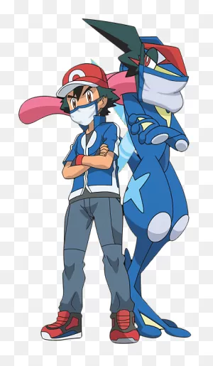 Ash Greninja/satoshi Gekkouga, But With Covid Mask By Drblagueur ClipartFlare.com 