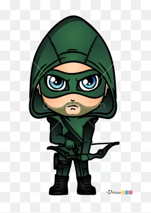 How To Draw Green Arrow, Chibi Superheroes | Green Arrow, Cartoon ClipartFlare.com 
