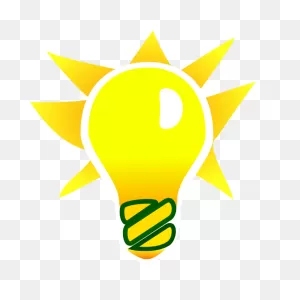 Vector Drawing Of Green Energy Glowing Bulb | Free PNG-WebP
