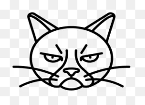 Drawn Grumpy Cat Angry - Grumpy Cat Easy Drawing Clipart - Full ClipartFlare.com 