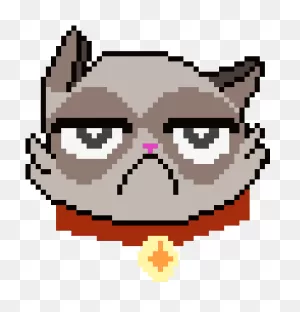 Grumpy Cat - Pixel Art Grumpy Cat Clipart - Full Size Clipart ClipartFlare.com 