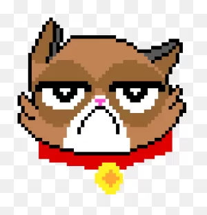 Grumpy Cat - Grumpy Cat Pixel Art - (650X550) Png Clipart Download