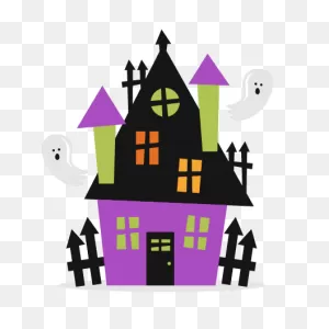 Haunted House Cartoon Clipart - House, Halloween, Pink ClipartFlare.com 