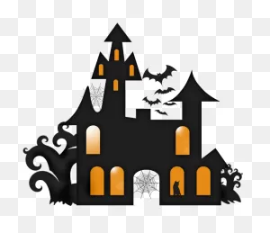 Haunted House Silhouette Clip Art - Halloween House Clip Art Black ClipartFlare.com 