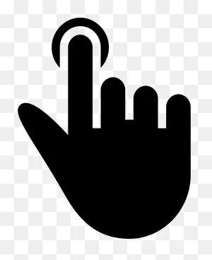 One Finger Click Black Hand Symbol Comments - Click Symbol Clipart ClipartFlare.com 