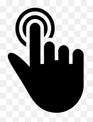 Touch Of One Finger Of Solid Black Hand Symbol Comments - Touch ClipartFlare.com 