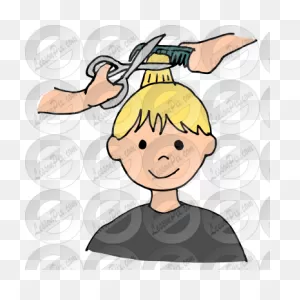 Haircut Picture For Classroom / Therapy Use - Great Haircut Clipart