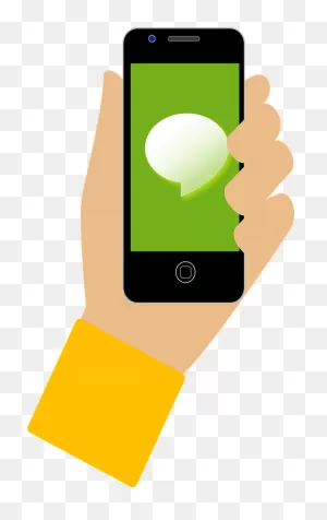 Hand Holding A Smartphone With Speech Bubble Clipart. Free ClipartFlare.com 
