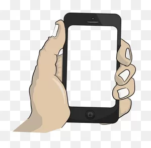 Mockup Mobile Phone Accessories - Hand Holding Phone Cartoon Png ClipartFlare.com 