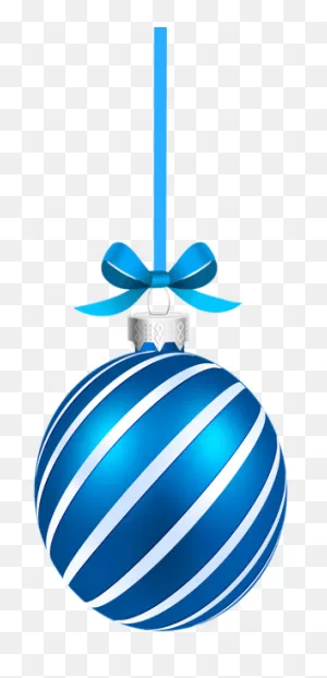 Blue Sriped Christmas Hanging Ball Png Clipart Image | Christmas ClipartFlare.com 