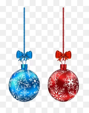 Blue And Red Hanging Christmas Balls Png Clip-Art Image ClipartFlare.com 