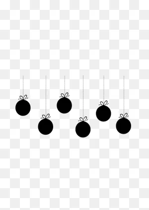 Hanging Christmas Bulbs Ornaments Black And White Clipart Free PNG-WebP ClipartFlare.com 
