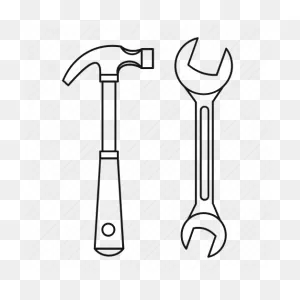 Hammer, Hardware, Line, Outline, Tool, Work, Wrench Icon ClipartFlare.com 