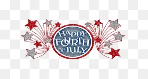 Happy Fourth Of July Glitter Banner Transparent Png - Stickpng