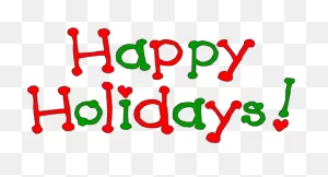 Happy Holidays Red And Green Text Clipart