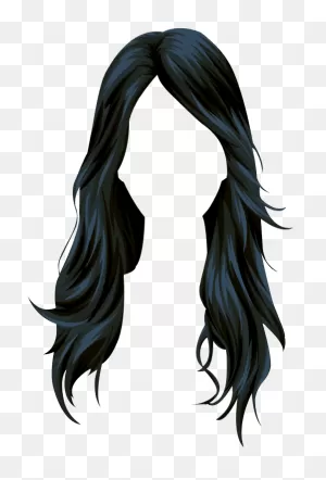 Wig Stardoll Long Hair Vector Black Clipart - Black Hair Clipart ClipartFlare.com 
