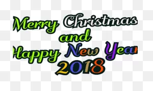 Merry Christmas Text Clipart Happy New Year 2018 Png Transparent ClipartFlare.com 