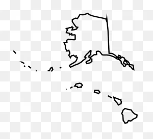 Hawaiian Islands Clip Art - Blank Map Of Alaska And Hawaii - Png ClipartFlare.com 