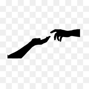 Two Hands Reaching Silhouette | Free PNG-WebP