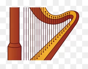 Harp Clipart Toy - Musical Instrument Harp In Cartoon | Full Size ClipartFlare.com 