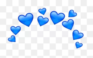 Blue #heart #blueheart #hearts #crown #tumblr #blueemoji - Blue ClipartFlare.com 