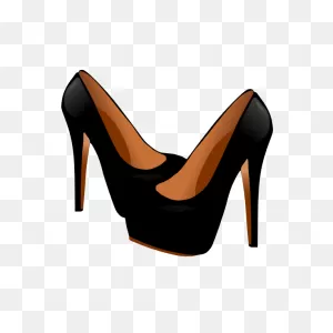 Vector Graphics Of Black High Heel Ladies Shoe | Free PNG-WebP