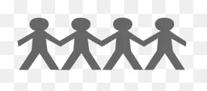 Clip Art Of People Holding Hands Around Green Circle | Free PNG-WebP