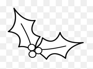 Christmas Holly Colorable Line Art | Christmas Holly Decorations ClipartFlare.com 