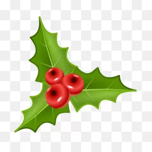 Three Holly Leaves With Three Crones Vector Illustration | Free PNG-WebP