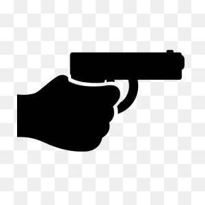 Hand Holding Up A Gun - Free Gestures Icons