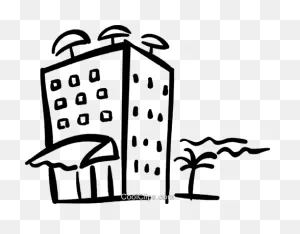 Hotel On The Beach - Hotel Clipart Black And White | Full Size Png ClipartFlare.com 