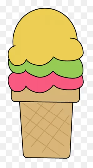 Ice Cream Cone Three Scoops - Free Vector Graphic On ClipartFlare