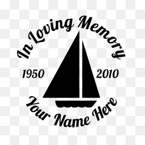 In Loving Memory Sail Boat Sticker