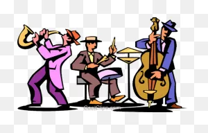 Jazz Trio Of Musicians Royalty Free Vector Clip Art Illustration ClipartFlare.com 