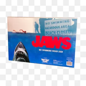 Jaws - No Swimming Wood Sign