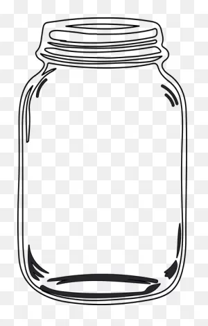 Mason Jar Cutout Black And - Free Vector Graphic On ClipartFlare