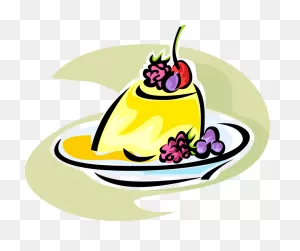 Vector Illustration Of Lemon Jello Mold Dessert With - Sobremesa ClipartFlare.com 