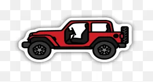 Jeep Side View Sticker - Red Jeep Sticker Transparent Clipart ClipartFlare.com 