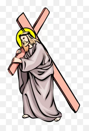 Vector Illustration Of Jesus Christ Carries Cross To Clipart ClipartFlare.com 