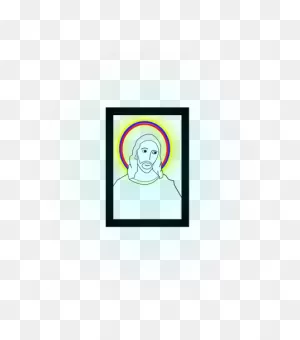 Portrait Of Jesus Christ With Colombian Colors | Free PNG-WebP