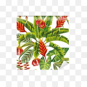 Exotic Jungle Flowers And Leaves Seamless Wall Mural • Pixers ClipartFlare.com 