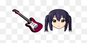 K-On Azusa Nakano And Guitar Cursor – Custom Cursor