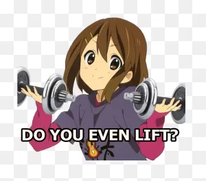 Yui Hirasawa Anime Cute Moe K On K On Do You Even Lift - Anime Do ClipartFlare.com 