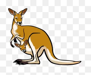 Kangaroo & Joey | Kangaroo Art, Kangaroo Kids Art, Animal Drawings