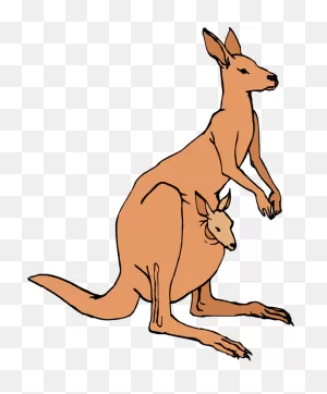 Kangaroo With The Baby Kangaroo Clipart Free Image Download