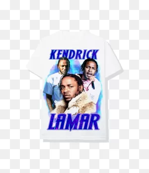 Round-Neck White Retro Rap Tee Kendrick Lamar