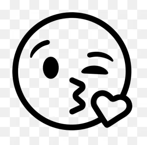 Blowing Kiss Emoji Rubber Stamp